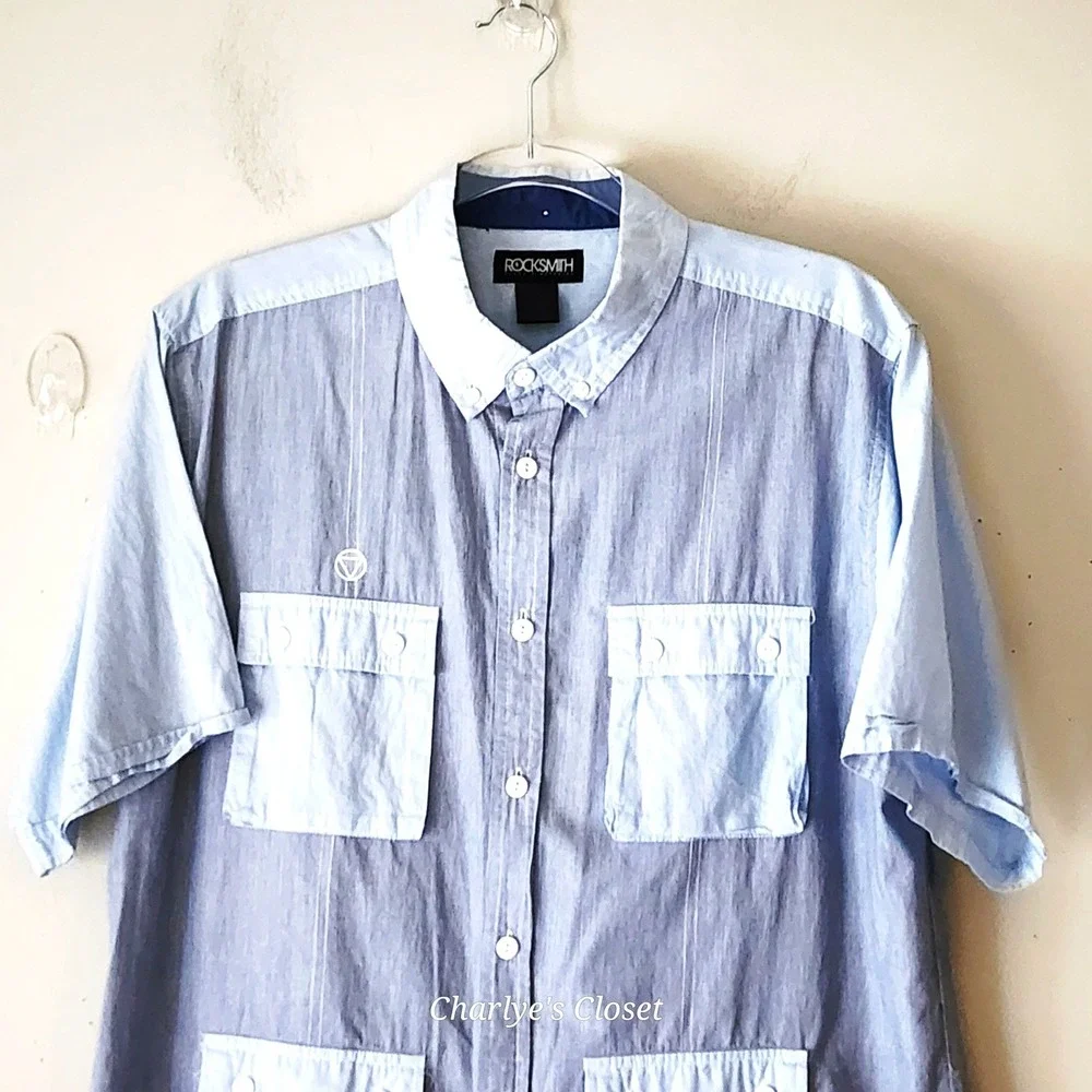 Utility Pocket Button Up Shirt L Cabana Resort Casual Gorpcore‎
